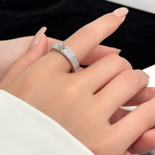 h full diamond lock head pig nose platinum ring