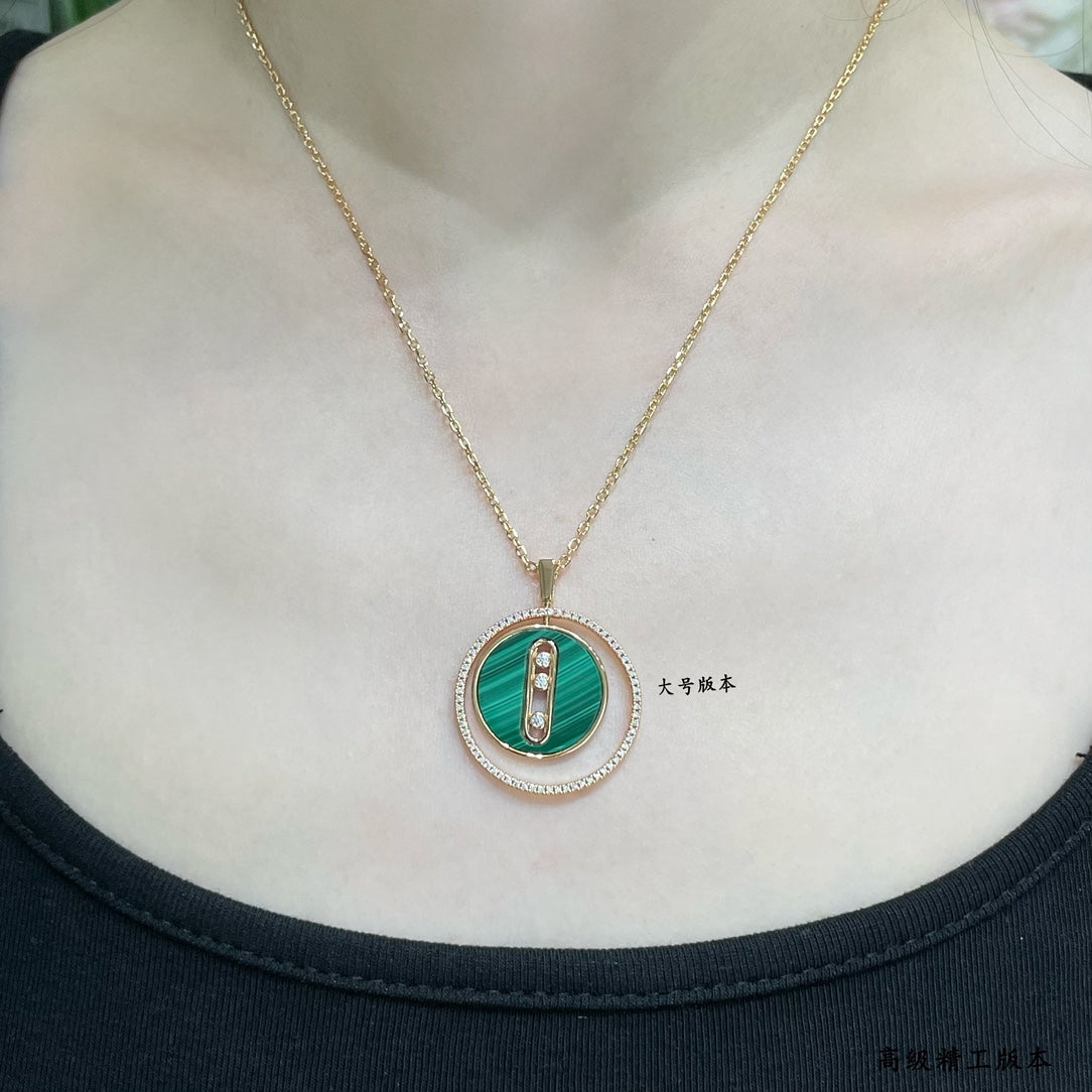 Messika Large Round Natural Malachite Shake Necklace XLA139