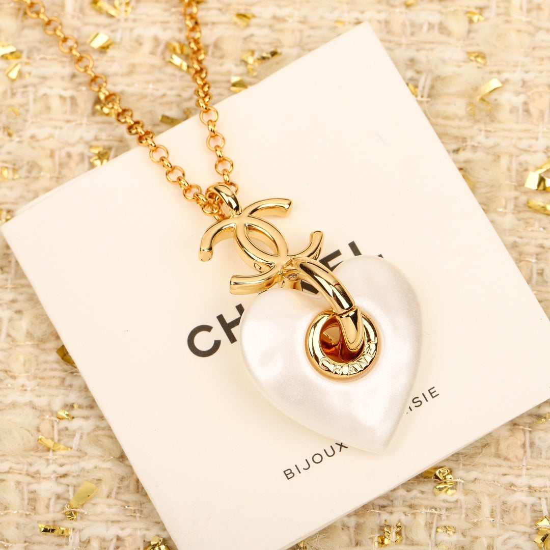 Golden Love Double C Pendant Necklace XLA159