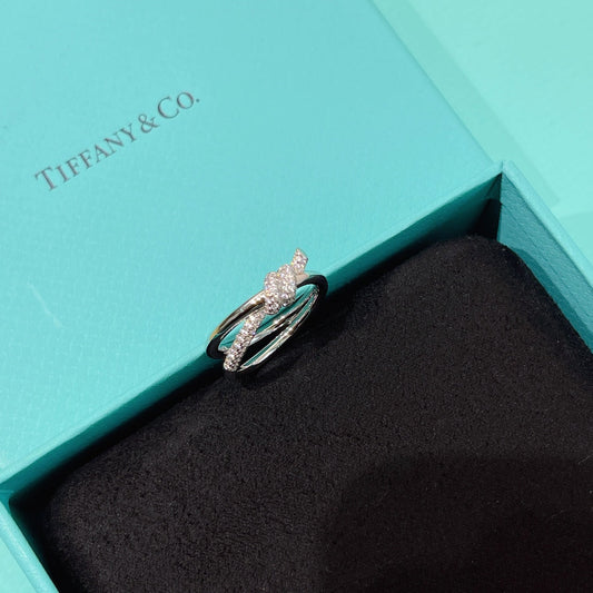 tf knot double row diamond set ring jza85