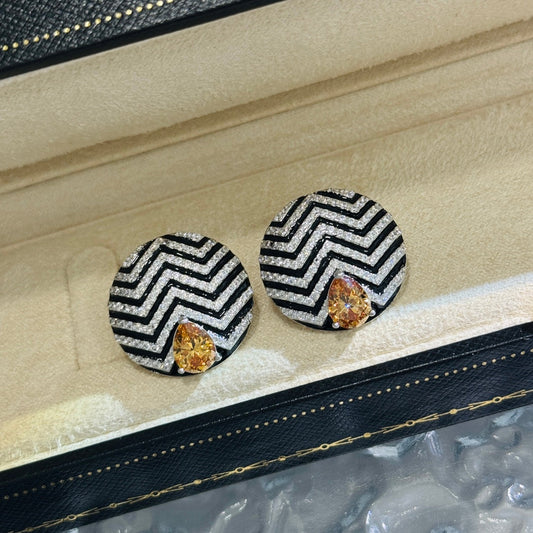 black and white zebra print earrings eha671