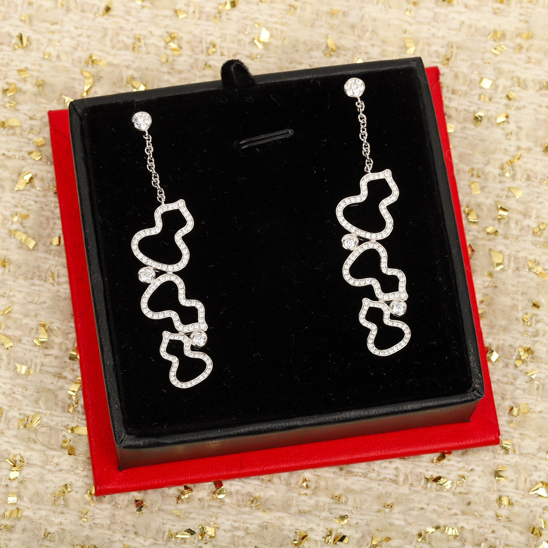 18k gold gourd hollowed out silver earrings eha518