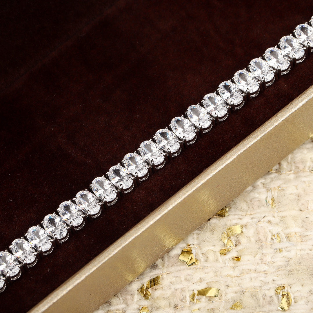 Caibao Universal Versatile Full Diamond Silver Bracelet SLA75