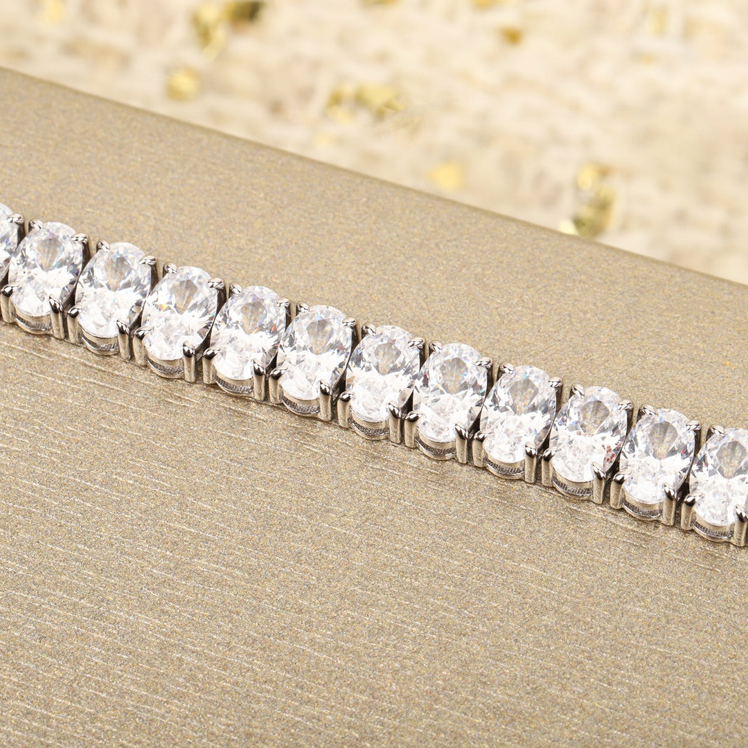 Caibao Universal Versatile Full Diamond Silver Bracelet SLA75