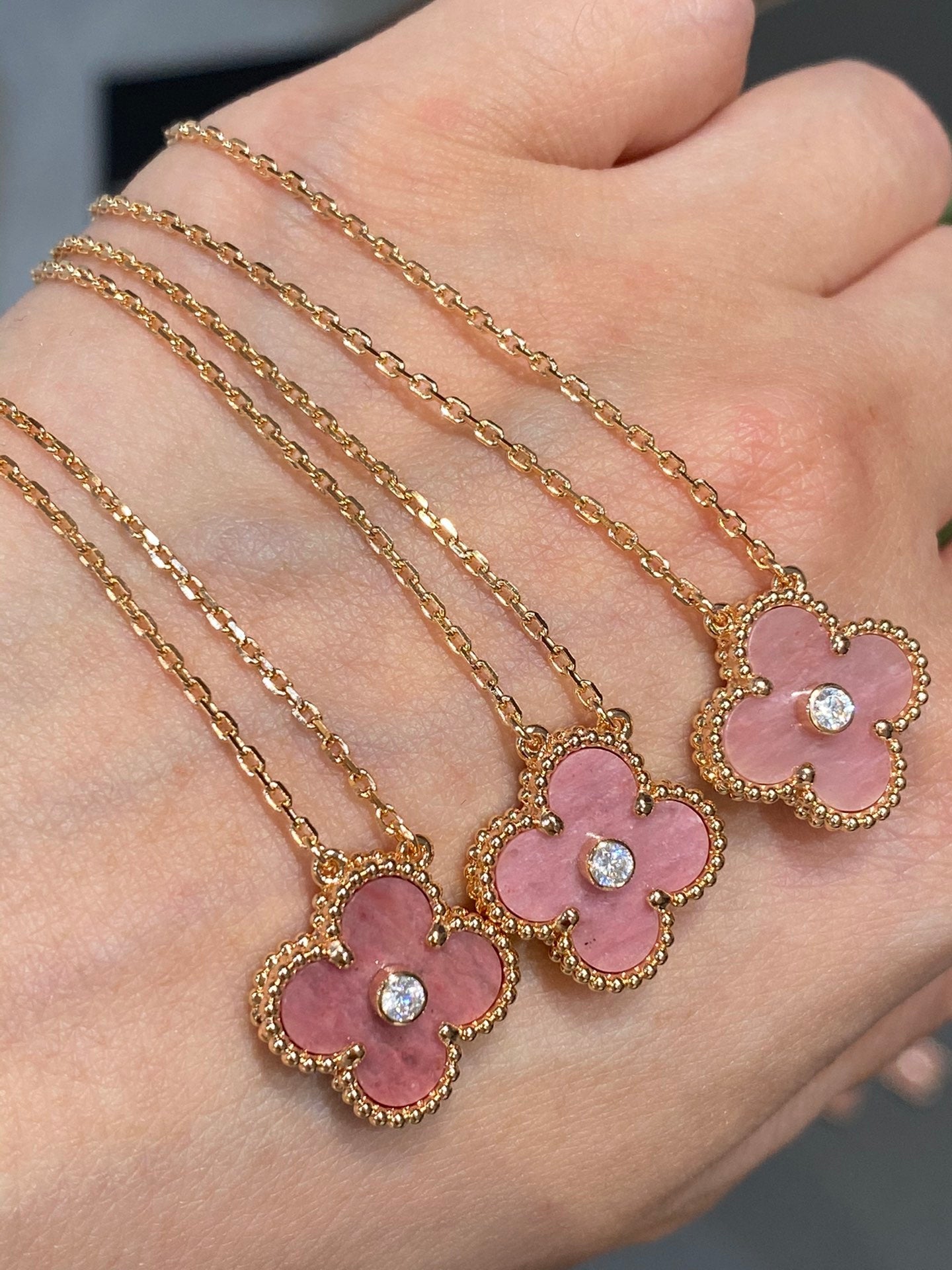 Rose Stone Rose Gold Necklace XLA448