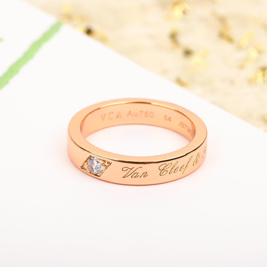 Gold Rose Gold Round Diamond Ring JZA78