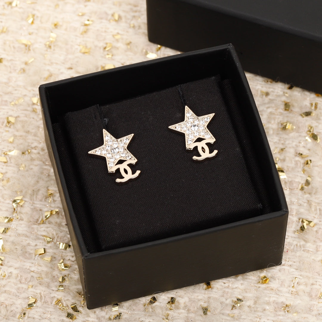 CHA pentagram silver earrings EA243