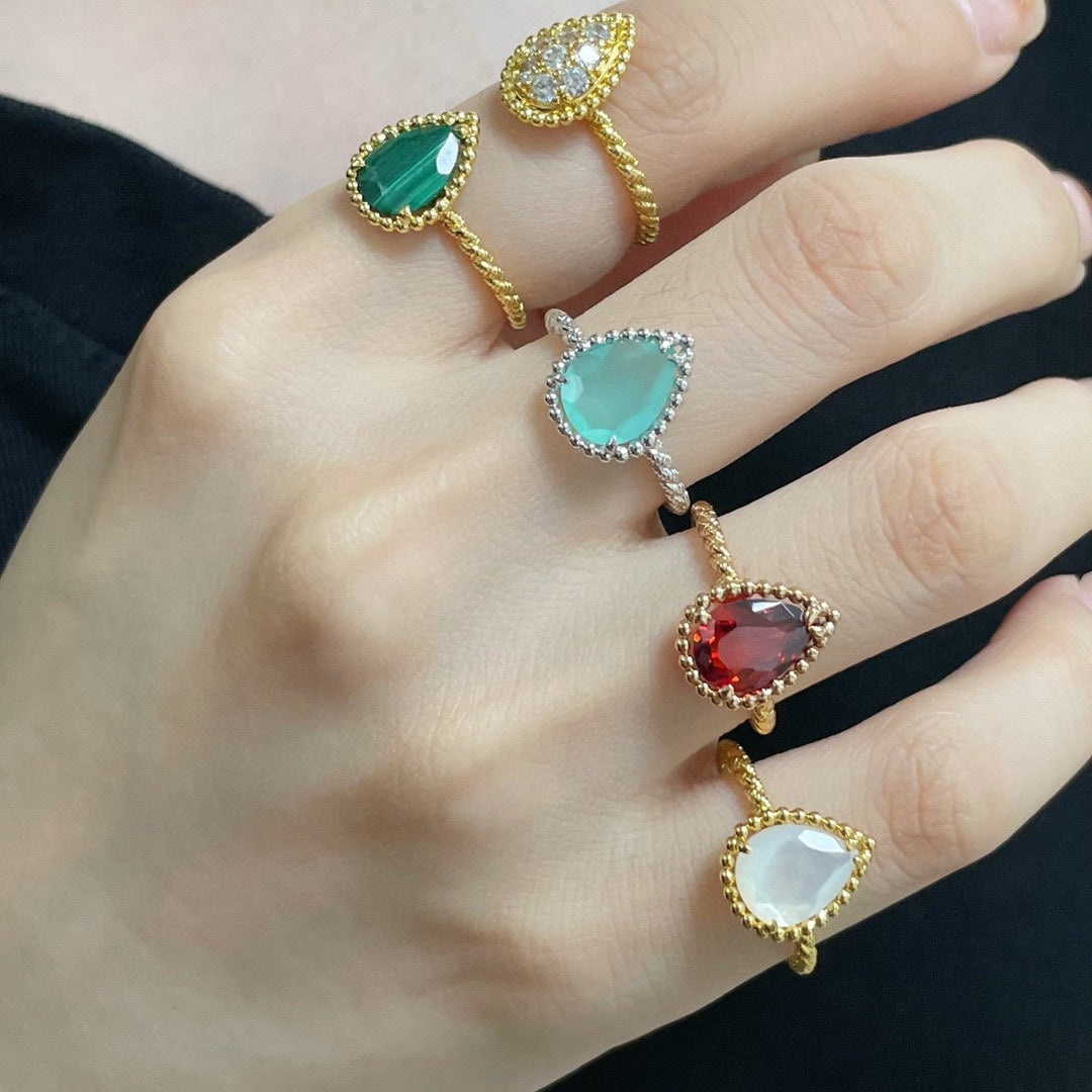 v jinbao shilong single full diamond water drop ring jza71