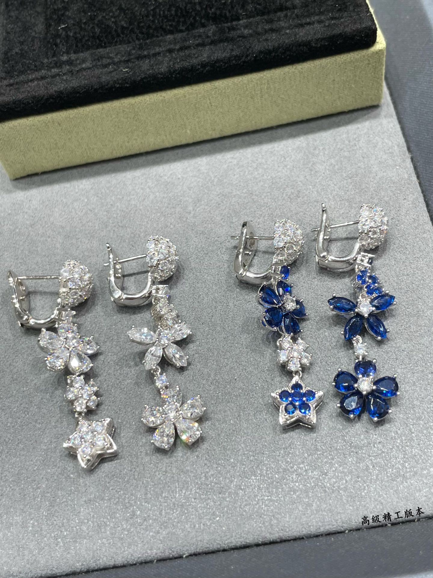 vca white diamond flower earrings eha244