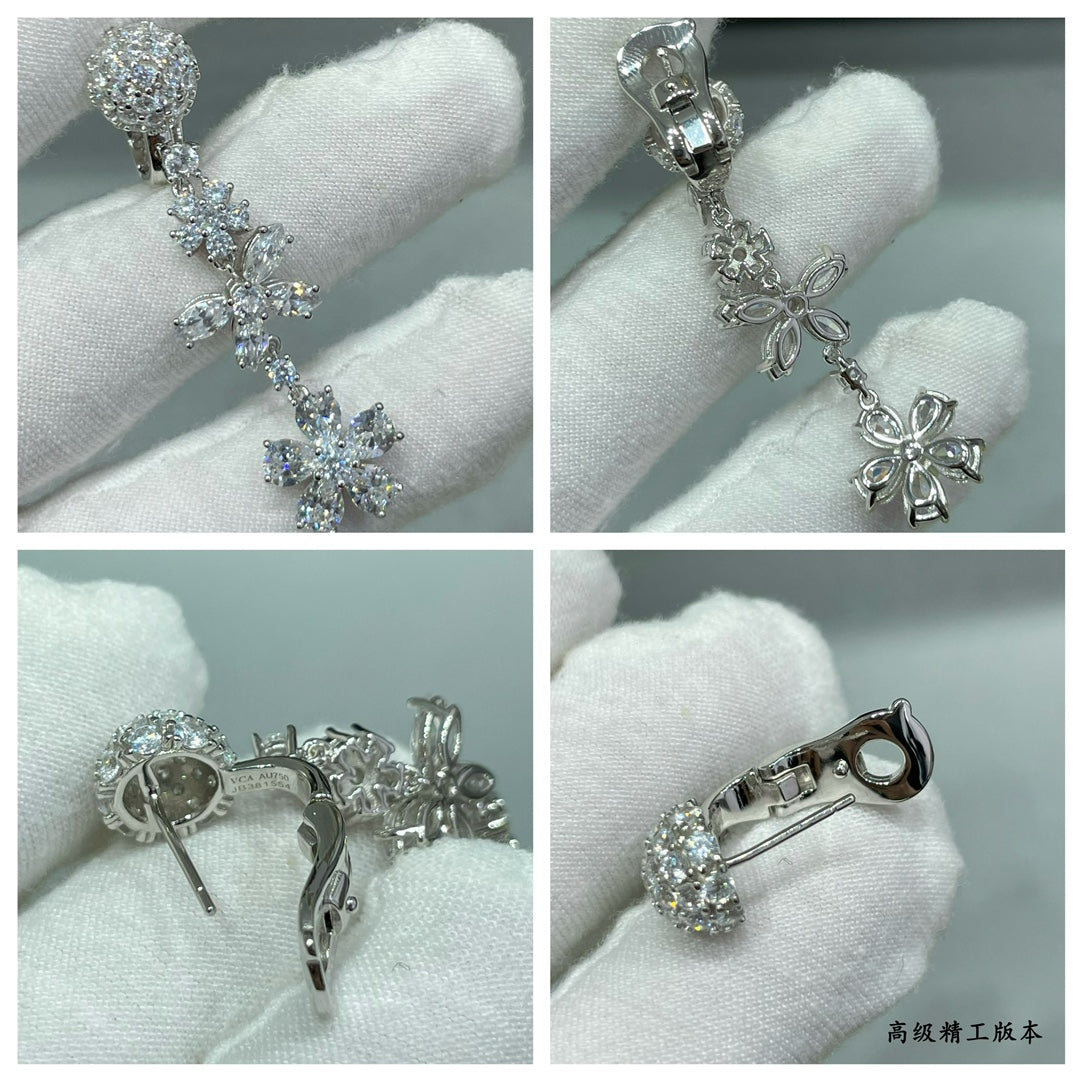 vca white diamond flower earrings eha244