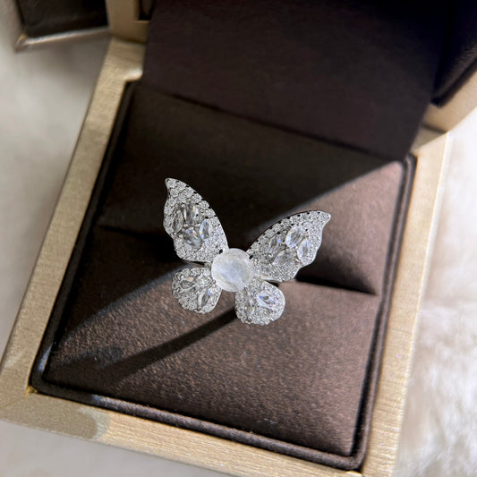 water foam jade horse eye phantom butterfly diamond ring jza79