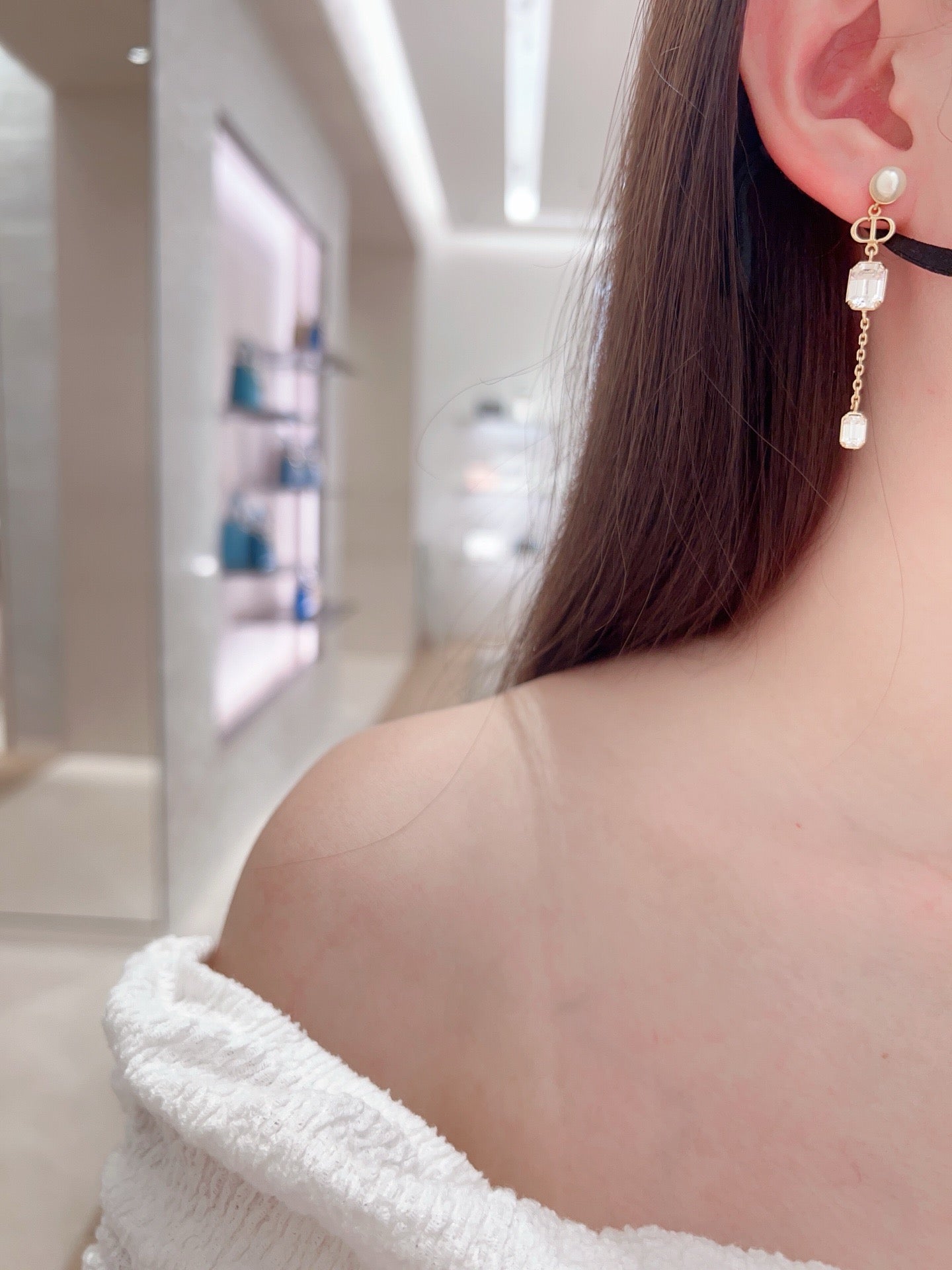 do crystal tassel gold earrings eha378