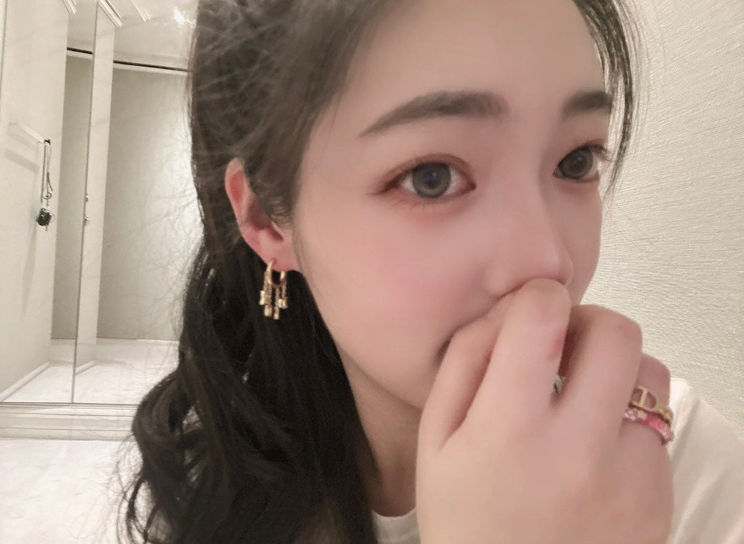 do pendant full diamond letter gold earrings eha233