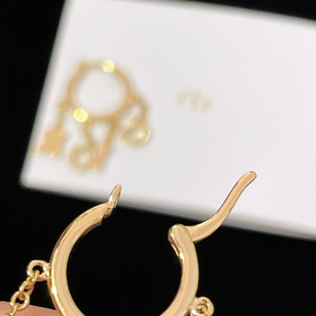 do pendant full diamond letter gold earrings eha233