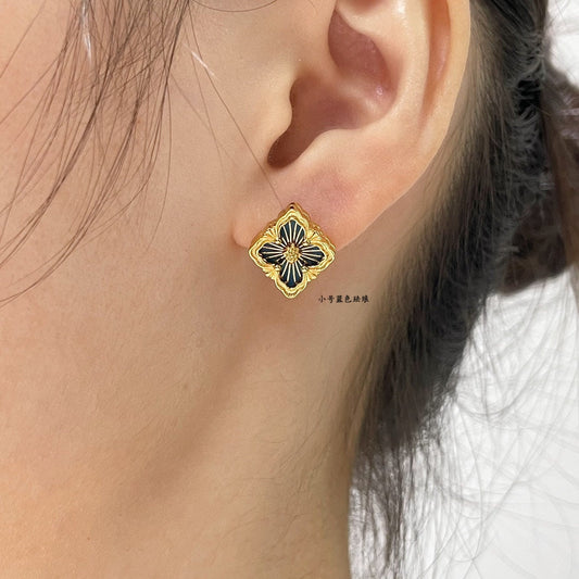 v golden song palace wind blue enamel earnail eha250