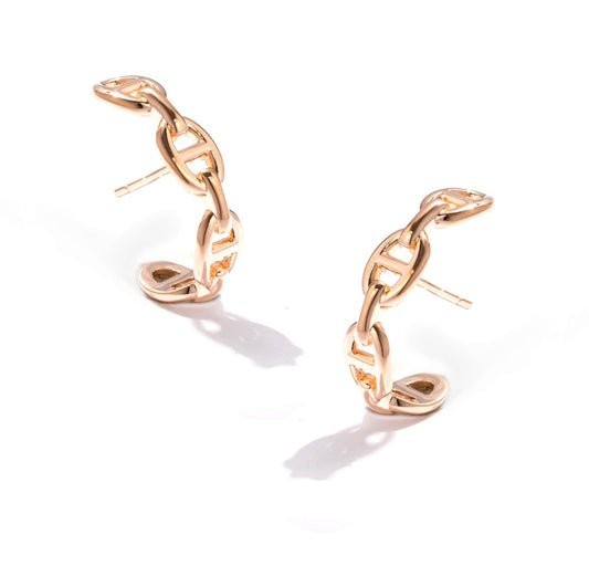 hollow pig nose rose golden face earrings eha252