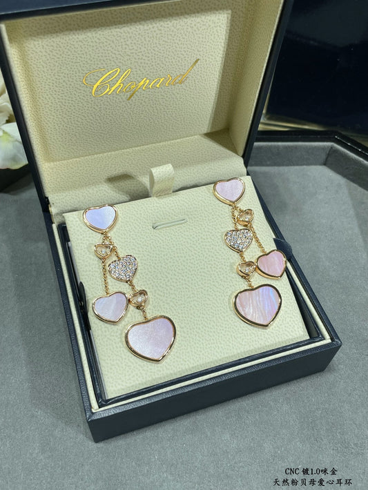 k gold natural powder beimu love earrings eha258