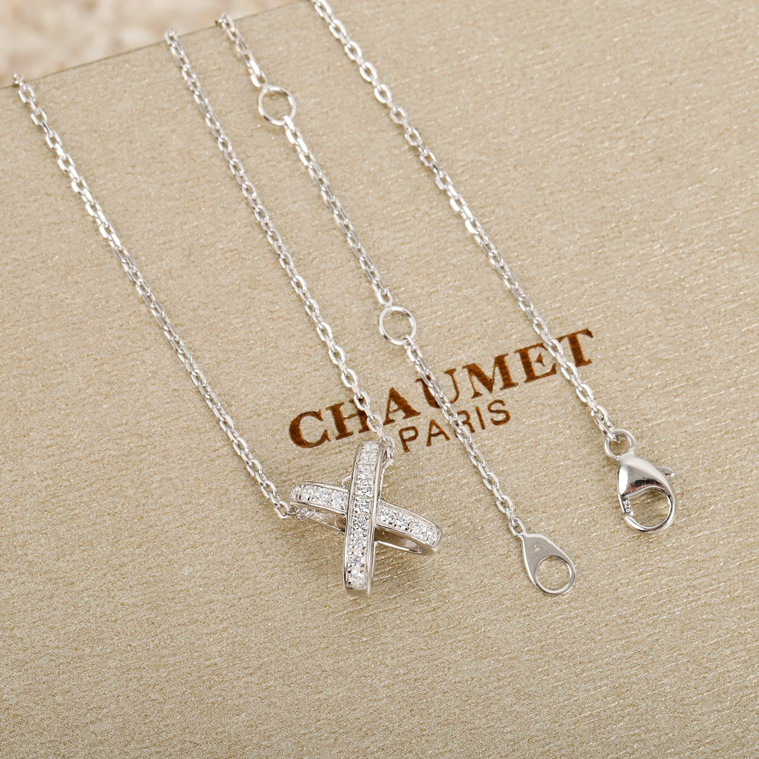 X Cross Chain Rose Gold Necklace XLA177