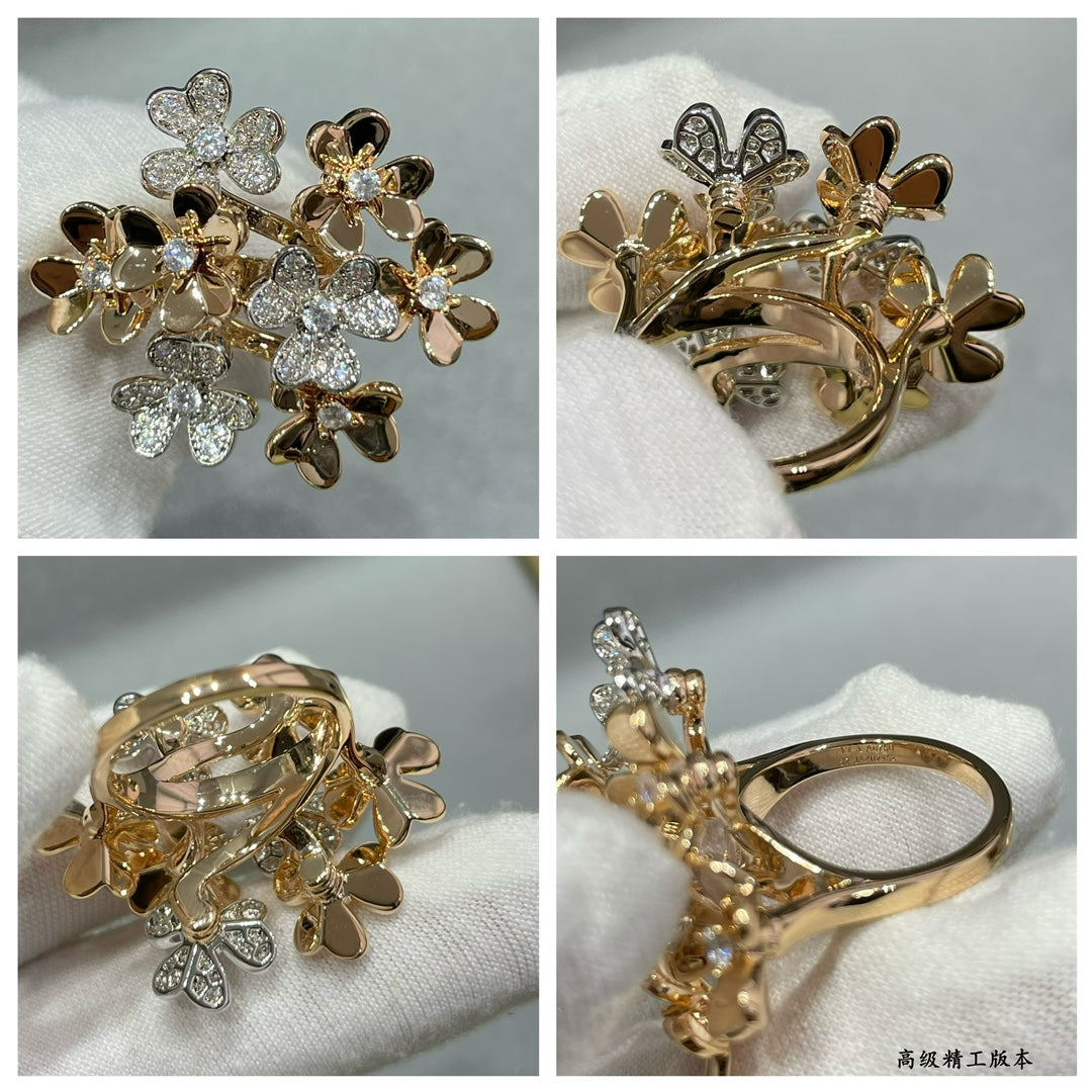 VCA 8 Flower Clover Gold Rings JZA72