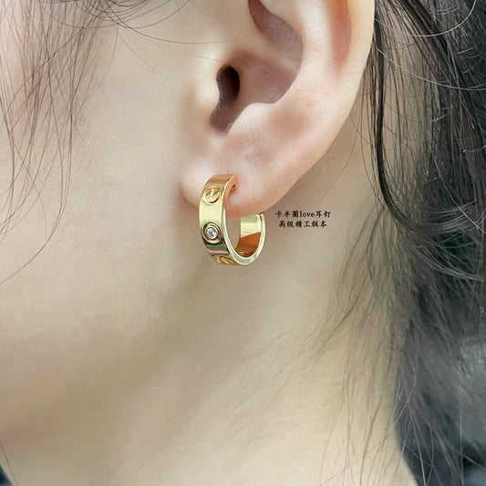 v gold love half circle earrings eha254