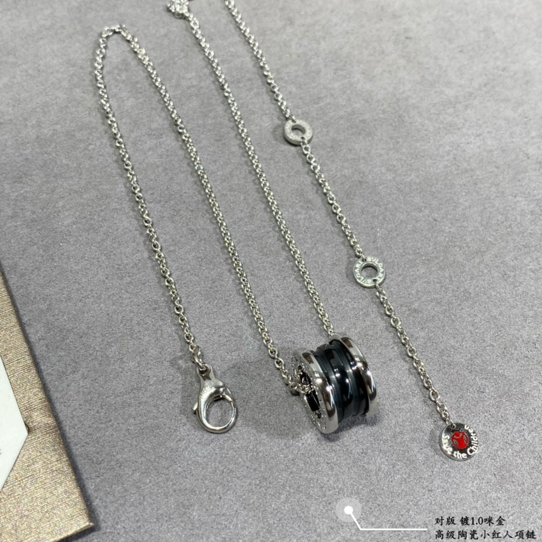 BV Black Ceramic Silver Necklace XLA242