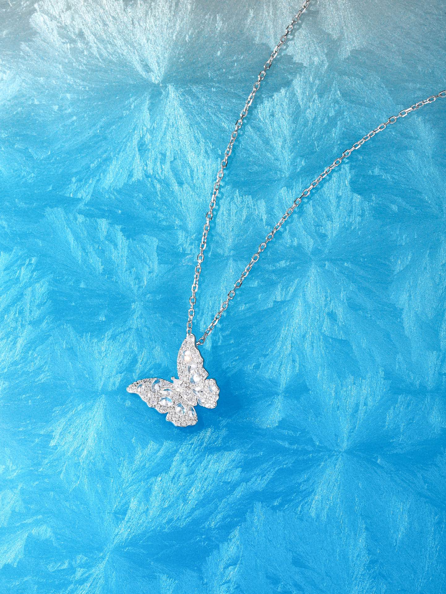 Butterfly Full Diamond Silver Necklace XLA236