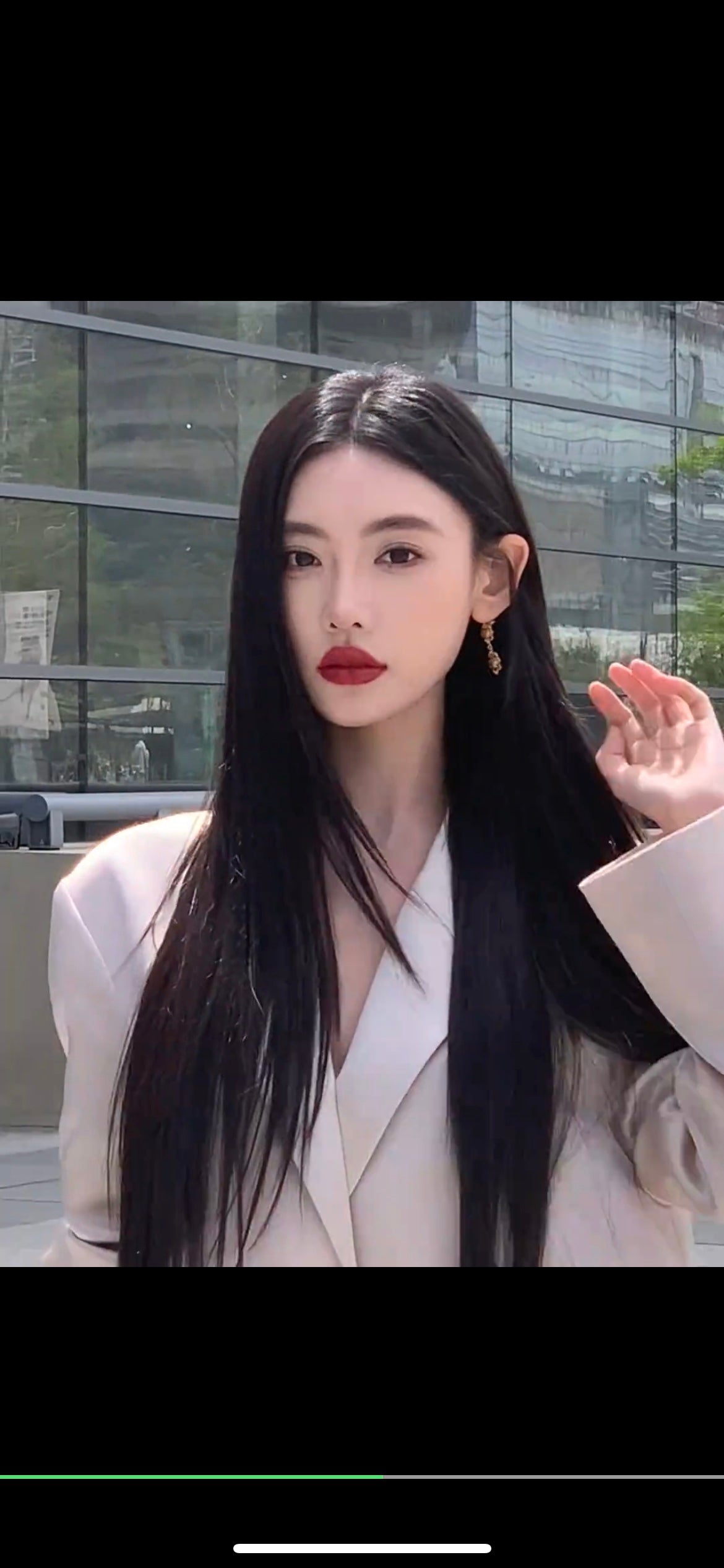 lao qian feng hollow brushed earrings eha342
