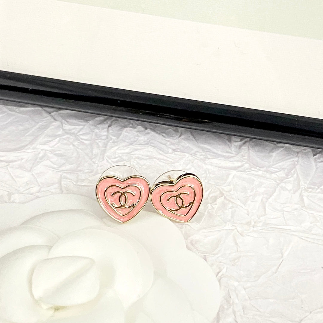 CHA Pink Enamel Heart Earnail EHA337