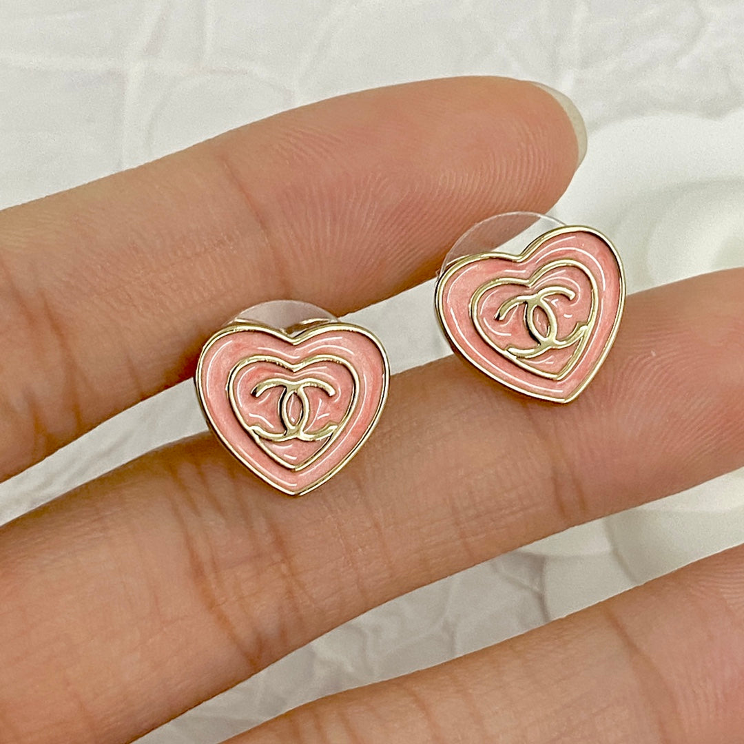 CHA Pink Enamel Heart Earnail EHA337