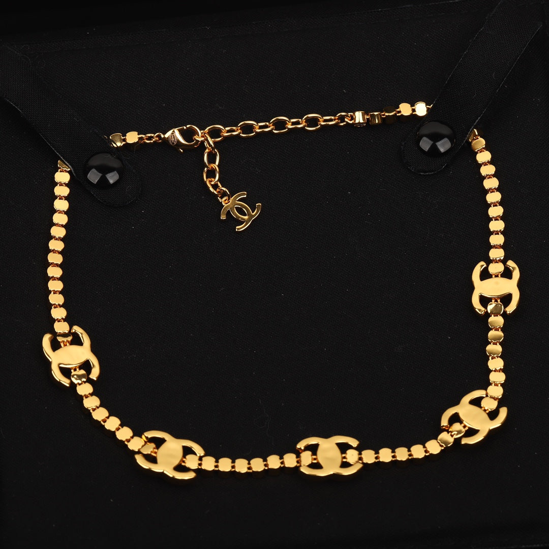 24c gold chain choker necklace XLA224