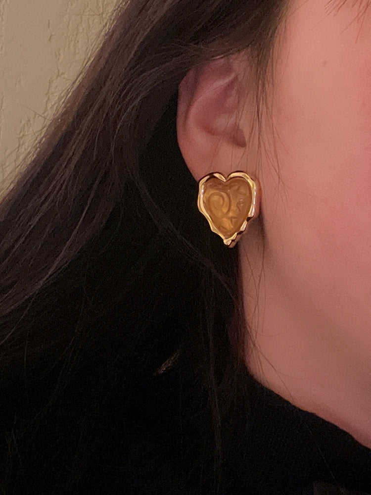 Coos yellow heart-shaped earrings EHA830