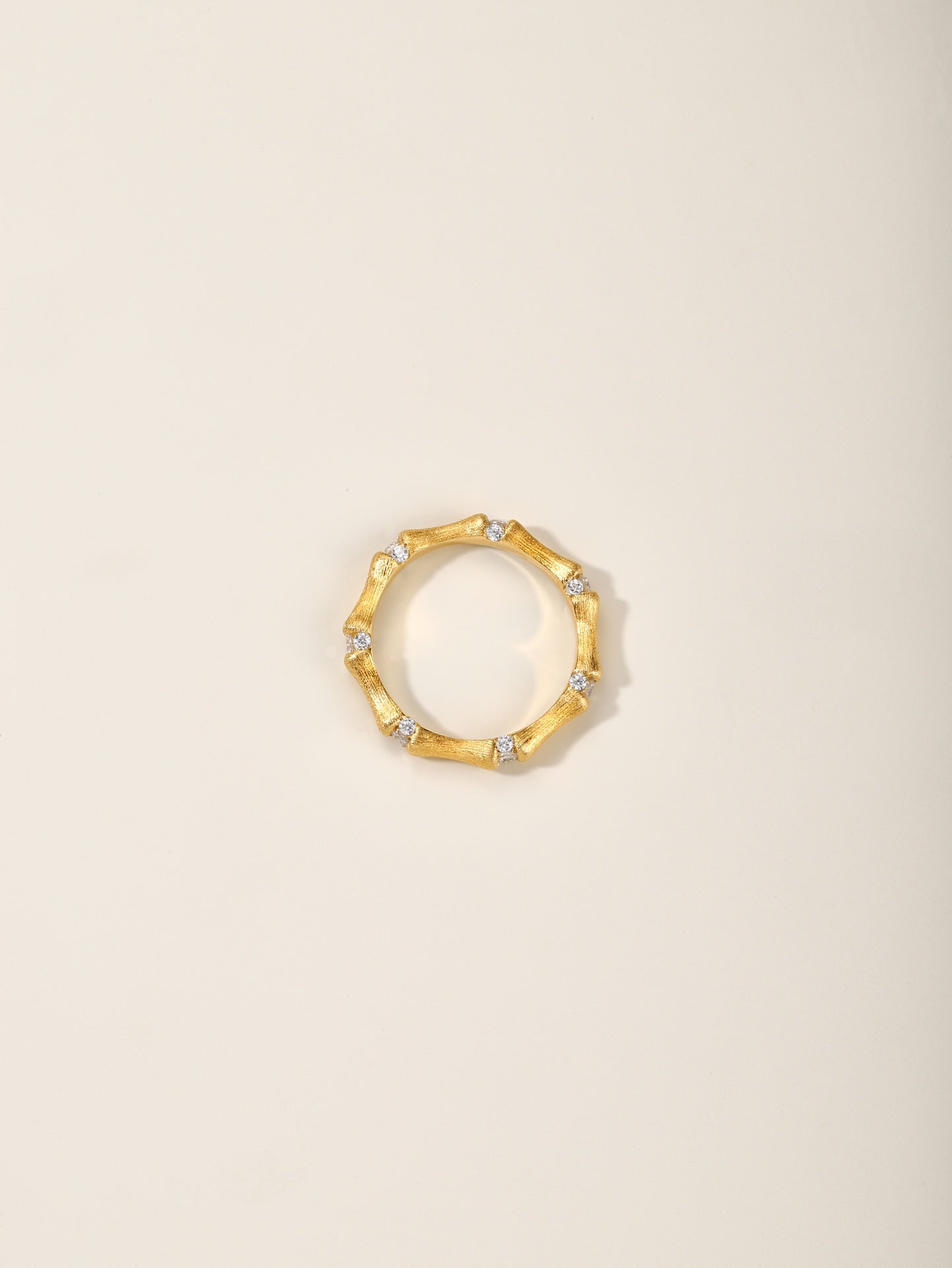 golden brushed bamboo ring jza99