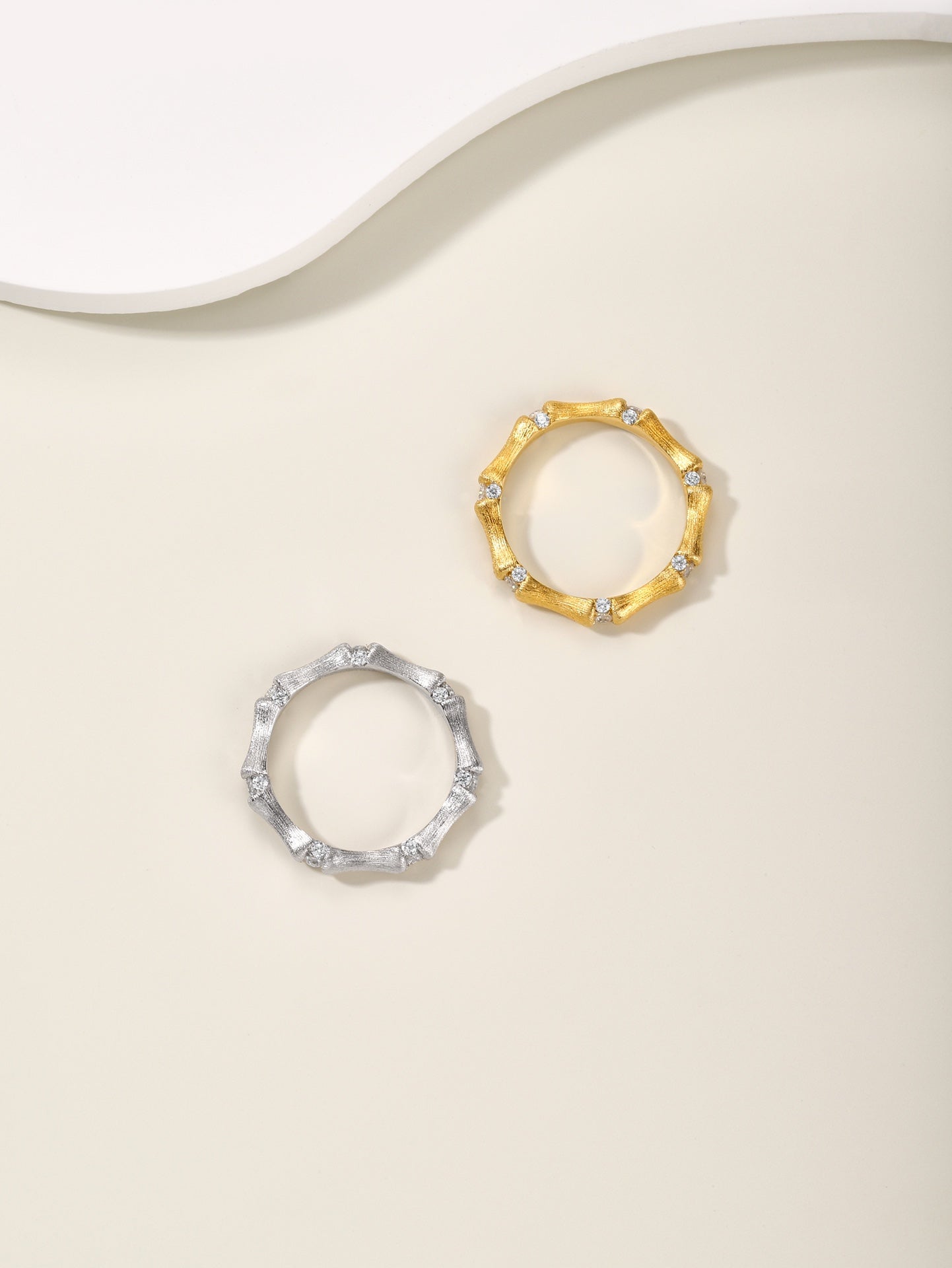 golden brushed bamboo ring jza99