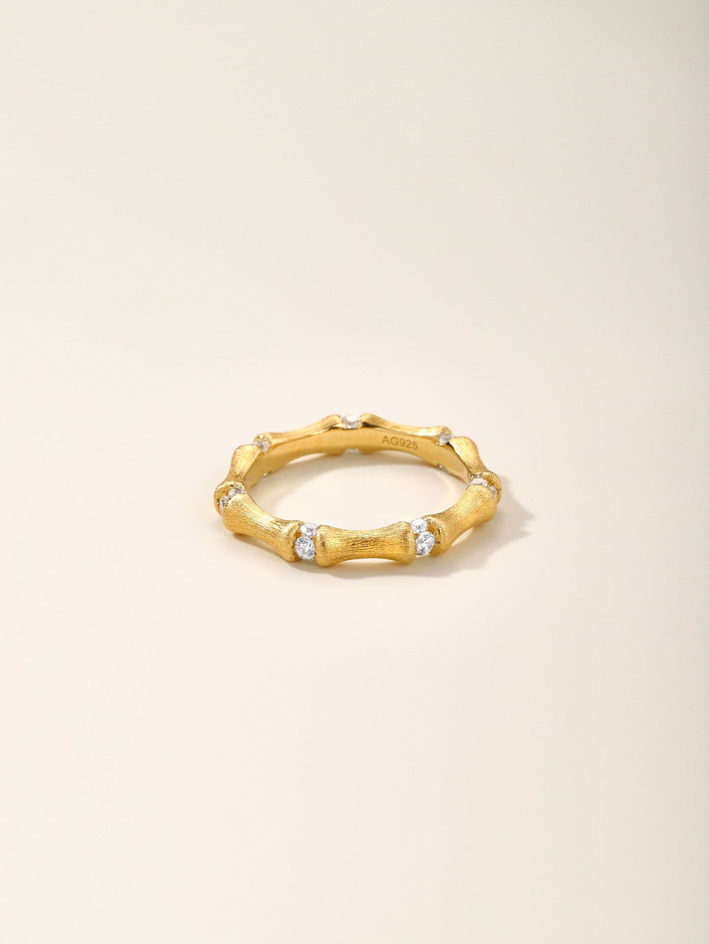 golden brushed bamboo ring jza99