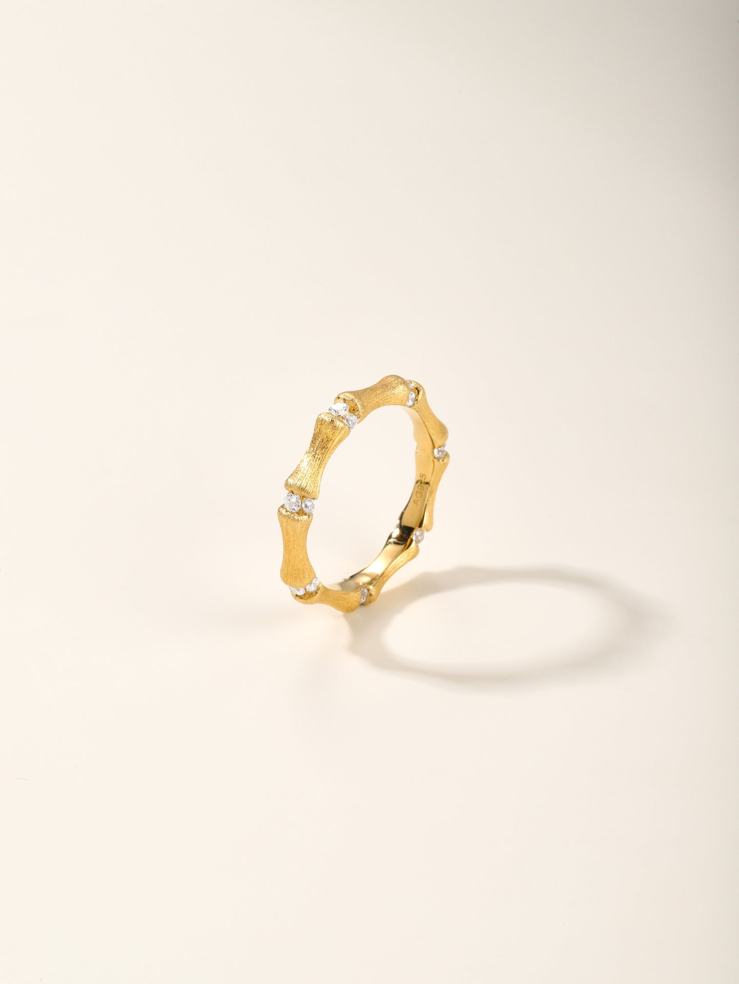 golden brushed bamboo ring jza99