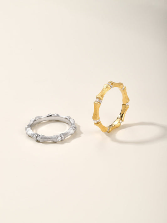 golden brushed bamboo ring jza99
