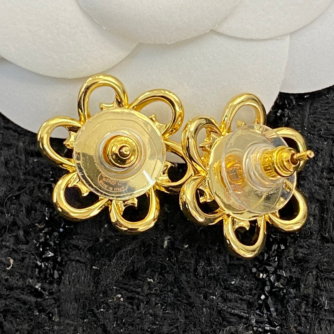 Sunflower Pearl Gold Earrings EHA284