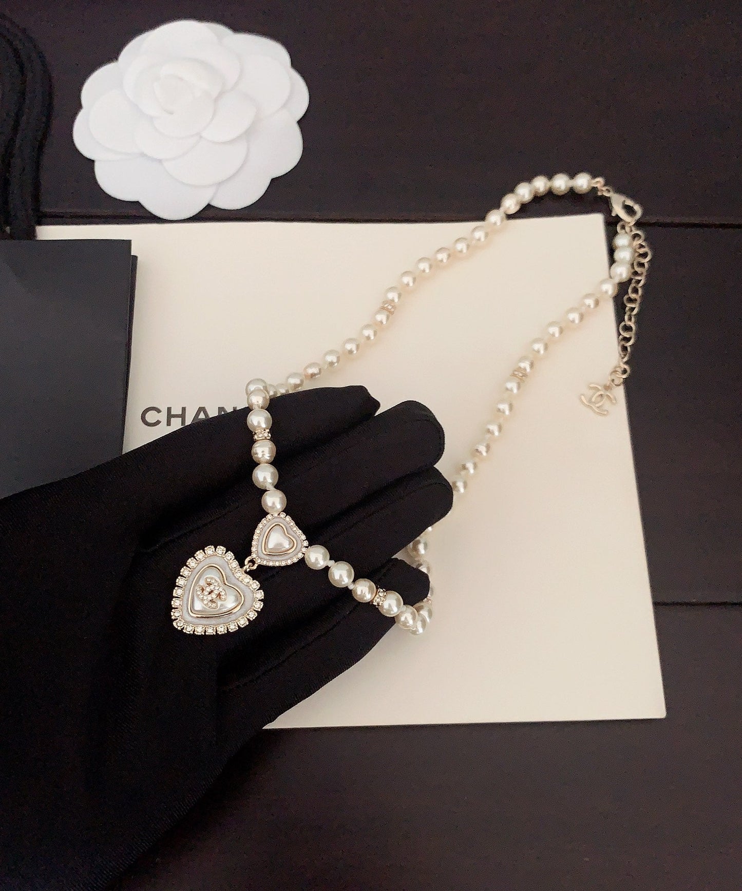 CHA White Pearl Love Necklace XLA246