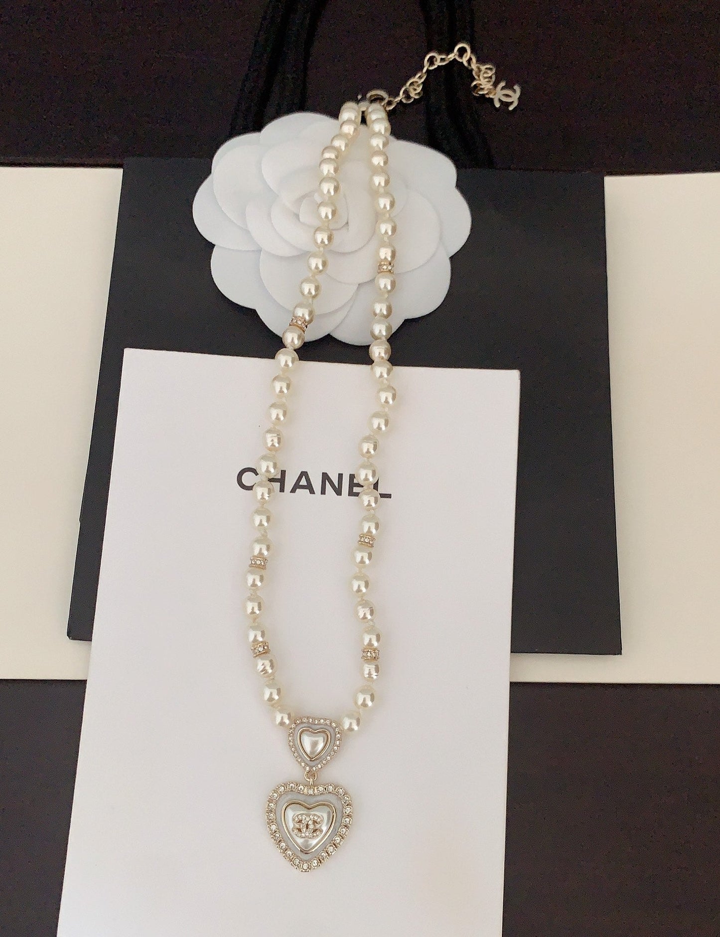 CHA White Pearl Love Necklace XLA246