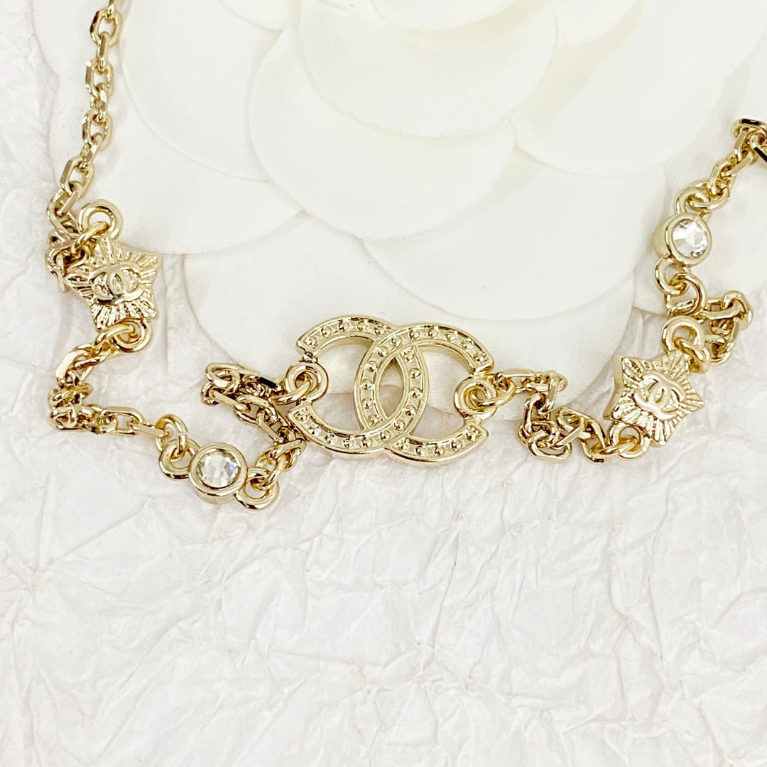 CHA 24 Double C Star Gold Necklace XLA264