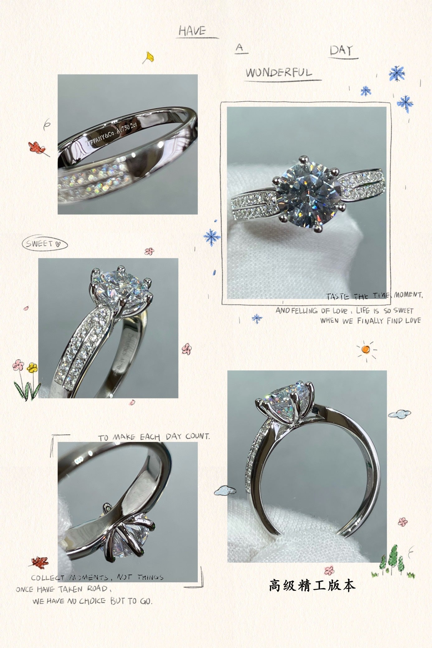 starlight six claw ring 2 carat diamond ring jza117
