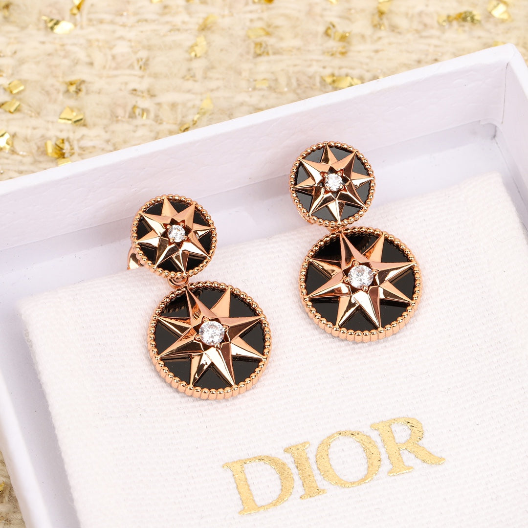 compass rose yellow gold earrings eha684