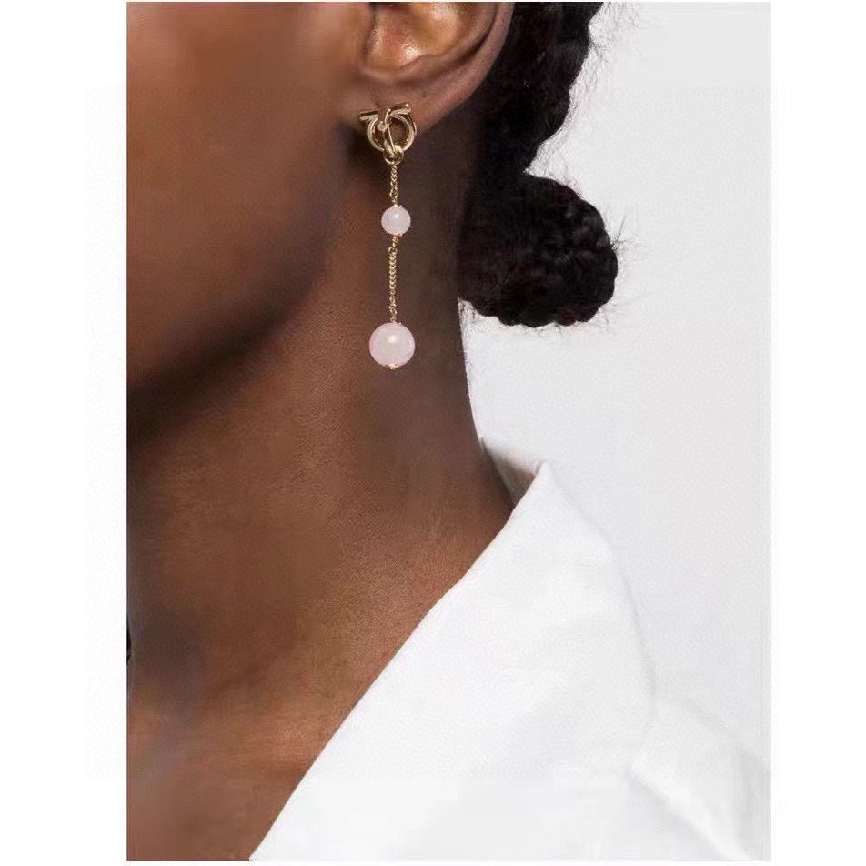gradient color burst bead wave long earrings eha344