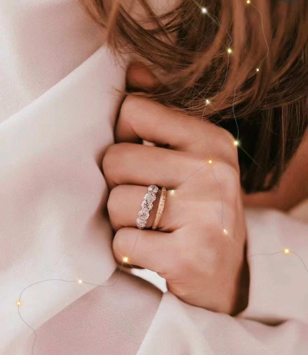 tf round diamond full diamond pure silver ring jza101