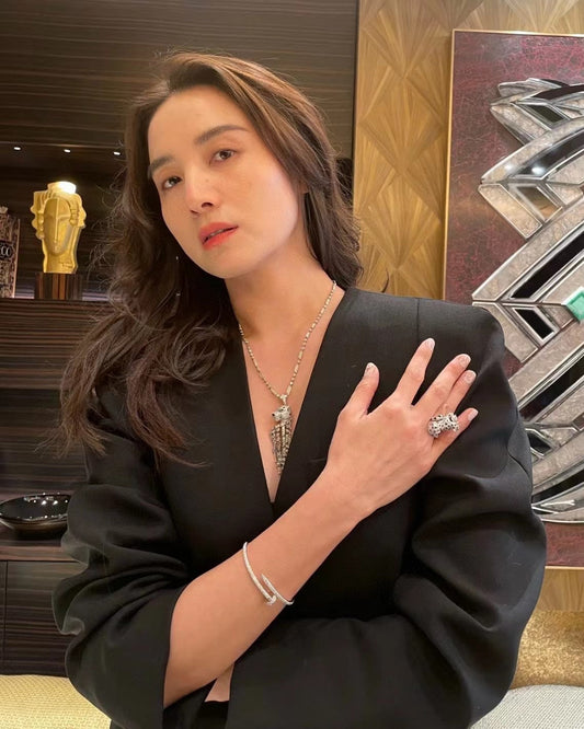 silver tassel leopard necklace xla474