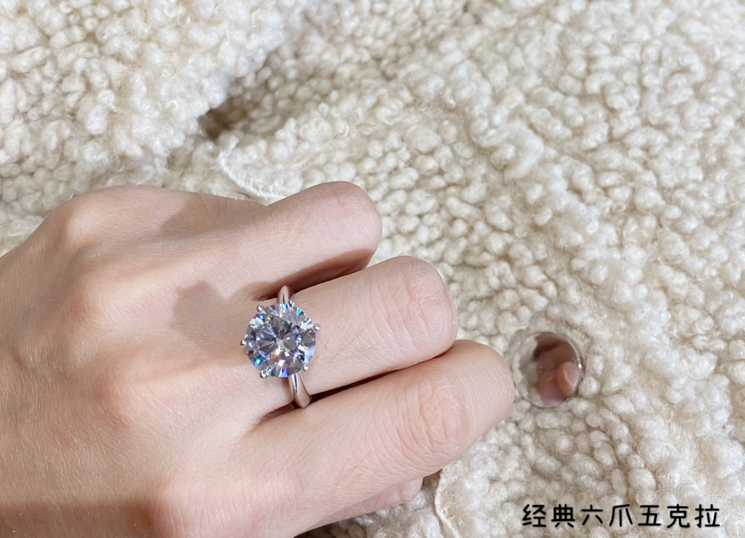 classic 6 claw 5 carat diamond set ring jza103