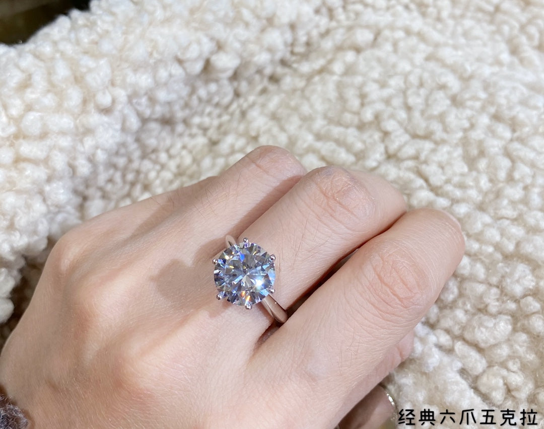 classic 6 claw 5 carat diamond set ring jza103