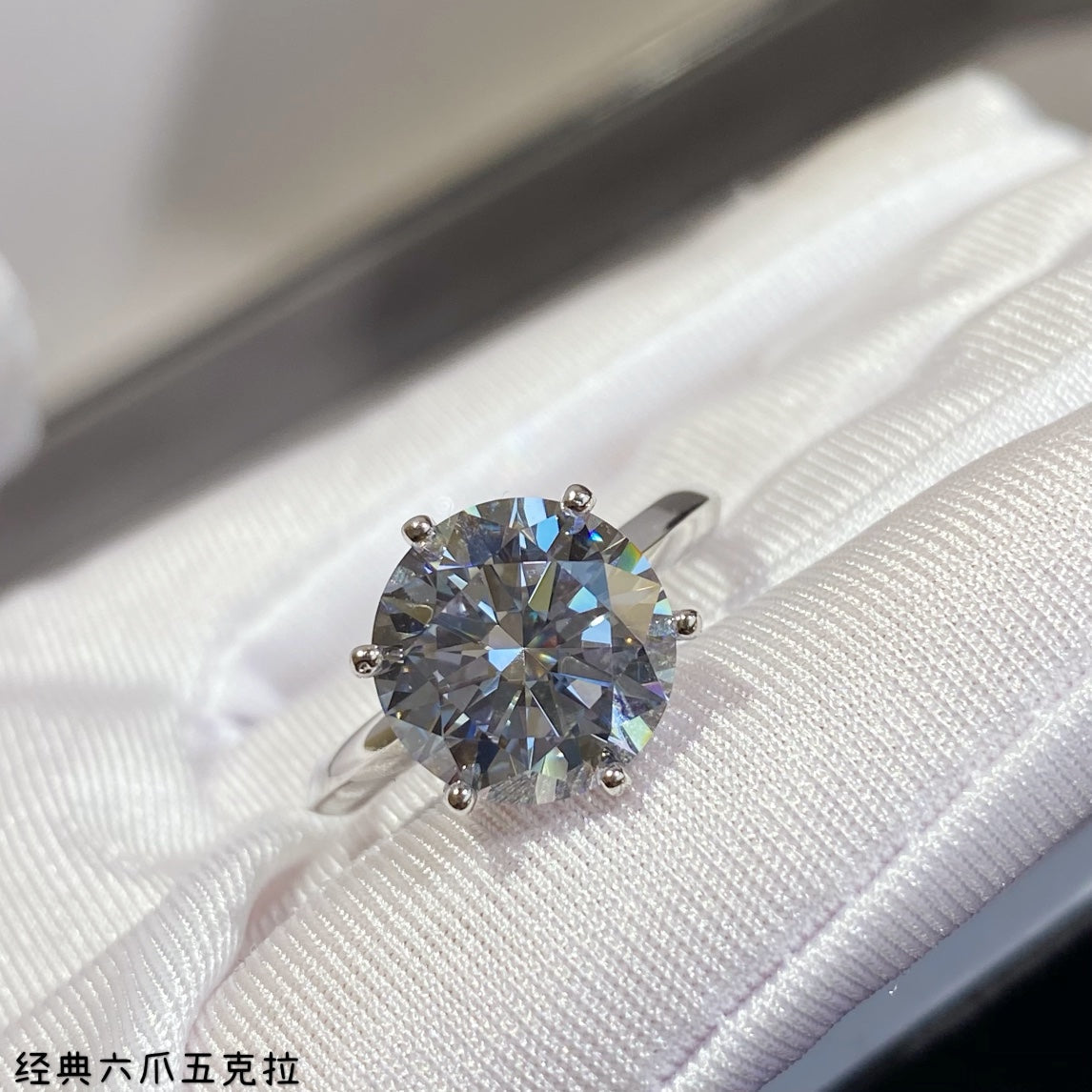 classic 6 claw 5 carat diamond set ring jza103