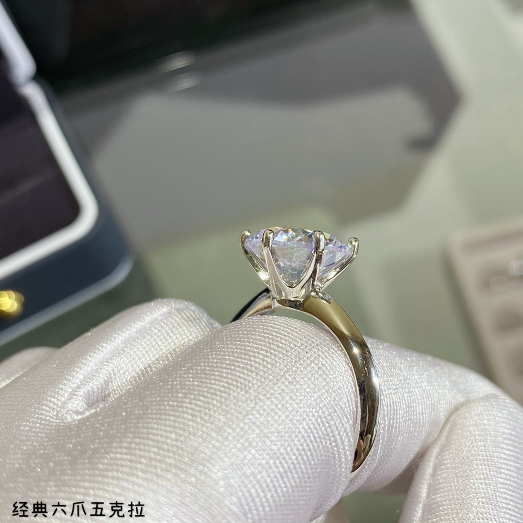 classic 6 claw 5 carat diamond set ring jza103