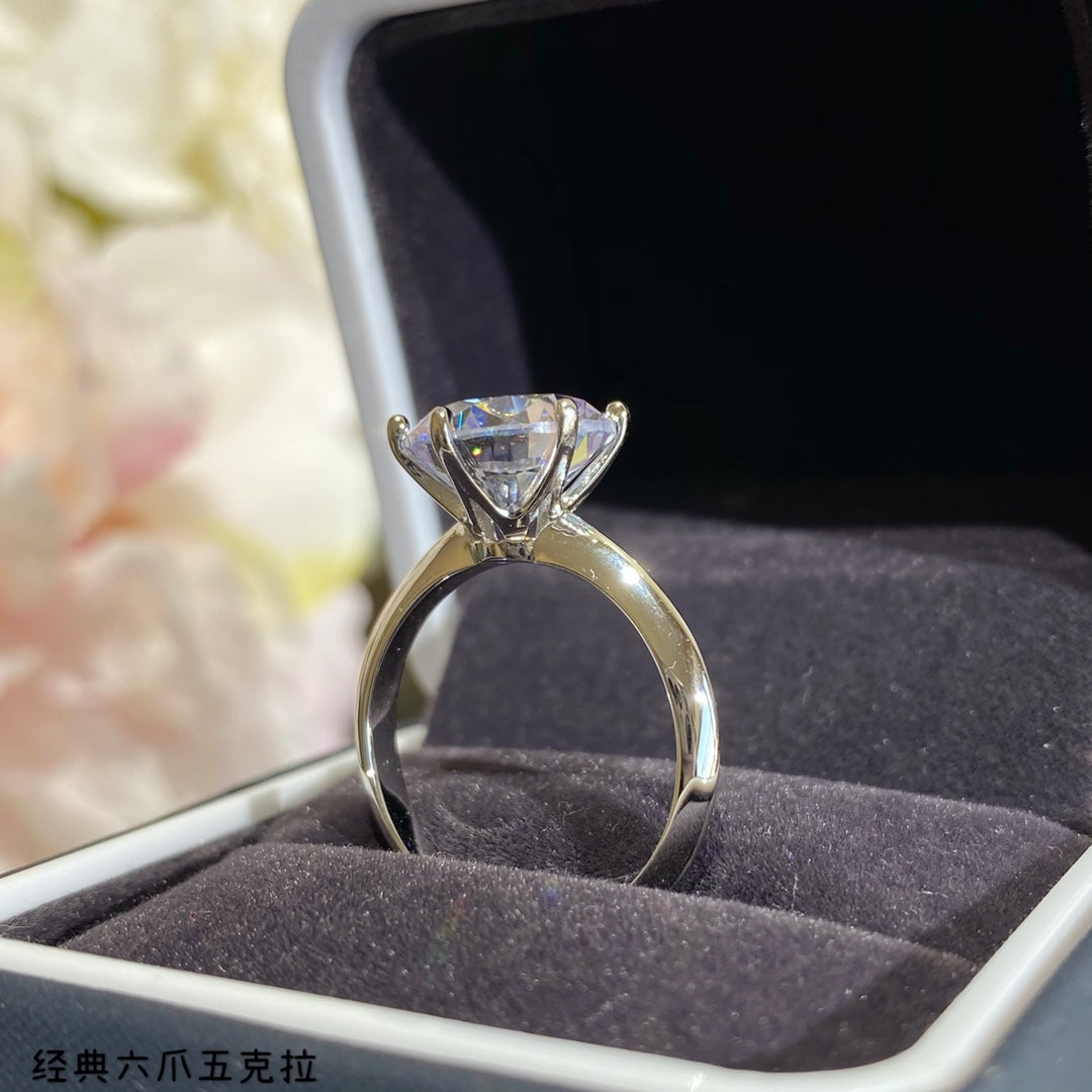 classic 6 claw 5 carat diamond set ring jza103